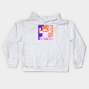 orange cat cooking 03 Kids Hoodie